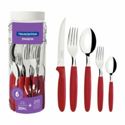 Juego De Cubiertos Tramontina Ipanema 30 Piezas Rojo