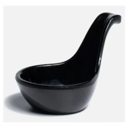 Dip Cuchara De Melamina Negro Salsas 9 X 6 Cm