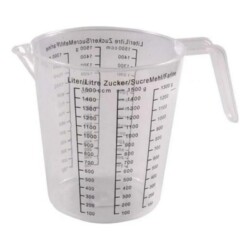 Jarra Medidora De Plastico 1500 Ml Graduada Transparente