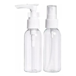 Set Dispensador + Atomizador Botella De Viaje 50 Ml