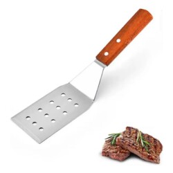 Espatula Para Hamburguesa Cocina Carne Plancha Mango Madera