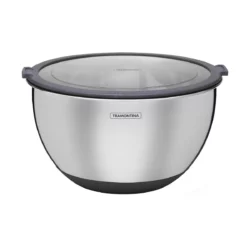 Bowl De Acero Inoxidable Con Tapa Tramontina 3000 Ml