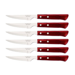 Cuchillo De Asado Tramontina Polywood Acero Inox X6 Unid