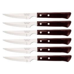 Cuchillo Asado Mango Madera X6 Unid. Tramontina Churrasco