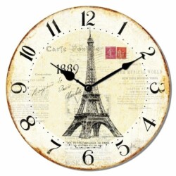 Reloj De Pared Selecta 29 Cm Torre Eiffel Mdf