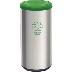 Basurero Acero Inox Tramontina Piemonte Vaiven 40 L Verde