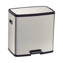 Basurero en Acero Inox Pedal Tramontina Octos 15+15 litros