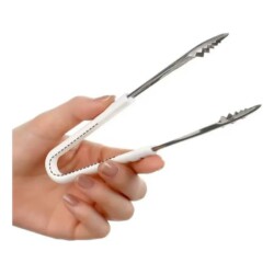 Pinza Para Hielo Acero Inoxidable 16 Cm Mango De Plastico