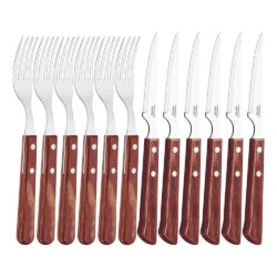 Juego De Cubiertos Tramontina Polywood Asado Madera 12 Pz