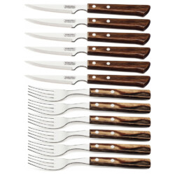 Juego De Cubiertos Tramontina Polywood Asado Madera 12 Pz