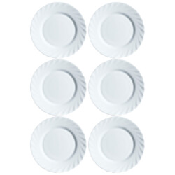 Plato De Postre Vidrio Blanco Luminarc Trianon 19 Cm X6 Unid