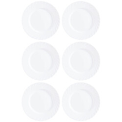 Plato Llano Vidrio Blanco Luminarc Trianon 24 Cm X6 Unid