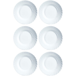 Plato Hondo Vidrio Blanco Luminarc Trianon 23 Cm X6 Unid