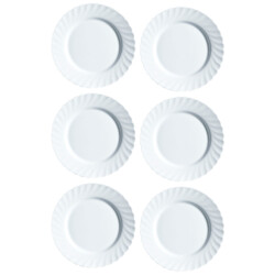 Plato Llano Vidrio Blanco Luminarc Trianon 27 Cm X6 Unid