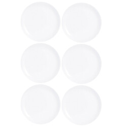Plato Llano Vidrio Blanco Luminarc Diwali 27 Cm X6 Unid