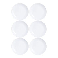 Plato De Postre Vidrio Blanco Luminarc Diwali 19 Cm X6 Unid