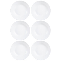 Plato Hondo Vidrio Blanco Luminarc Diwali 20 Cm X6 Unid