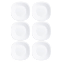 Plato Hondo Vidrio Blanco Luminarc Carine 21 Cm X6 Unid