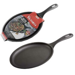 Sarten De Hierro Curado Ovalado Victoria 24 X 17.5cm