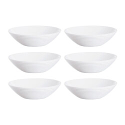 Bowl De Vidrio Blanco 20 Cm X 5,5 Cm Luminarc Harena X6 Unid