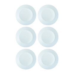 Plato De Postre Vidrio Blanco Luminarc Harena 19 Cm X6 Unid
