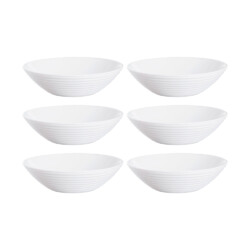 Bowl De Vidrio Blanco 16 Cm X 4,5 Cm Luminarc Harena X6 Unid