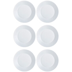 Plato Hondo Vidrio Blanco Luminarc Harena 23.5 Cm X6 Unid