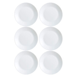 Plato De Postre Vidrio Blanco 18 Cm Luminarc Zelie X6 Unid