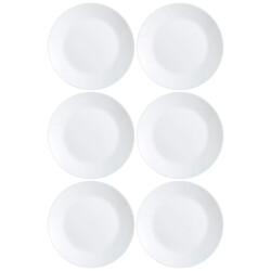 Plato Llano Vidrio Blanco 25 Cm Luminarc Zelie X6 Unid