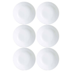 Plato Hondo Vidrio Blanco 20 Cm Luminarc Zelie X6 Unid