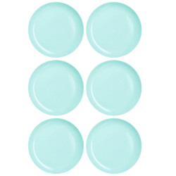 Plato Llano Vidrio 27 Cm Luminarc Diwali X6 Unid Turquesa