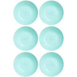 Plato Hondo Vidrio 20 Cm Luminarc Diwali X6 Unid Turquesa