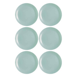 Plato Postre Vidrio 19 Cm Luminarc Diwali X6 Unid Turquesa