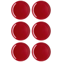 Plato Llano Vidrio 26 Cm Luminarc X6 Unid Arty Bordeaux