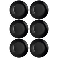 Plato Llano Vidrio 25 Cm Luminarc Negro Diwali X6 Unid