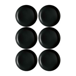 Plato De Postre Vidrio 19 Cm Luminarc Negro Diwali X6 Unid