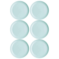 Plato Llano Vidrio 25 Cm Luminarc Diwali X6 Unid Turquesa