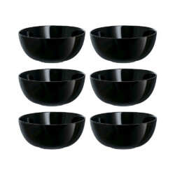 Bowl De Vidrio Compotera 12 Cm Negro Luminarc X6 Unid