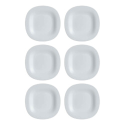 Plato Postre Vidrio Gris Luminarc 19 Cm Carine X6 Unid