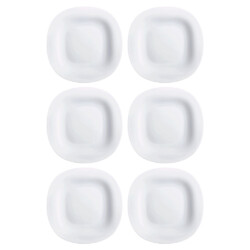 Plato Llano Vidrio Blanco Luminarc 27 Cm Carine X6 Unid