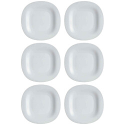 Plato Llano Vidrio Luminarc 27 Cm Granite Carine X6 Unid