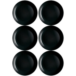 Plato Llano Vidrio Negro 27 Cm Luminarc Diwali X6 Unid