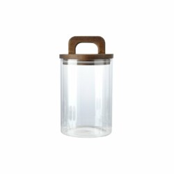 Frasco De Vidrio 800 Ml Con Tapa De Madera Selecta