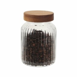 Frasco De Vidrio Con Tapa De Madera 1000 Ml Selecta 16 Cm